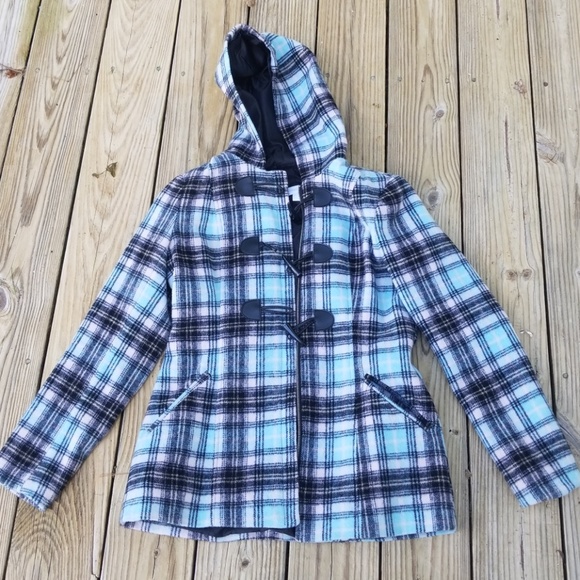 New York & Company Jackets & Blazers - Plaid wool blend peacoat